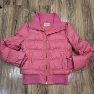 Juicy Couture Pink Down Puffer Bomber Jacket